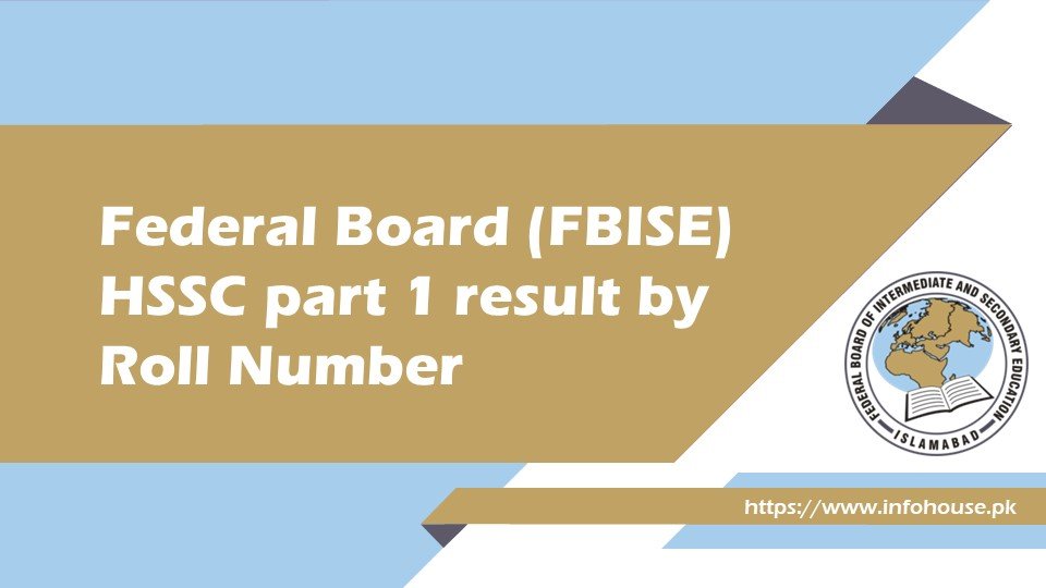 Federal Board HSSC part 1 result 2023 Check by Roll Number/Name