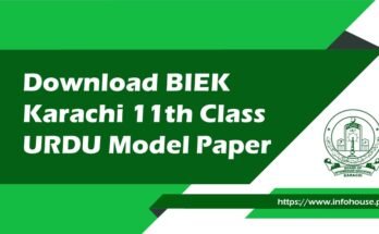 Download BIEK Karachi 11th Class URDU Model Paper 2023