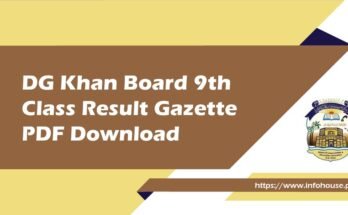 DG Khan Board 9th Class Result Gazette 2023 PDF Download